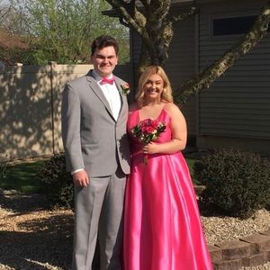 Jovani Plus Size Hot Pink Prom Dress